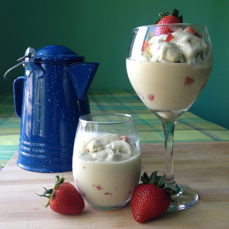Dairy Free Vegan Roasted Strawberry Coconut Ice Cream